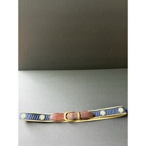 YRL Belt Exeter NH PGA Golf 36/90 Leather Canvas Brass Buckle Golfing Sports